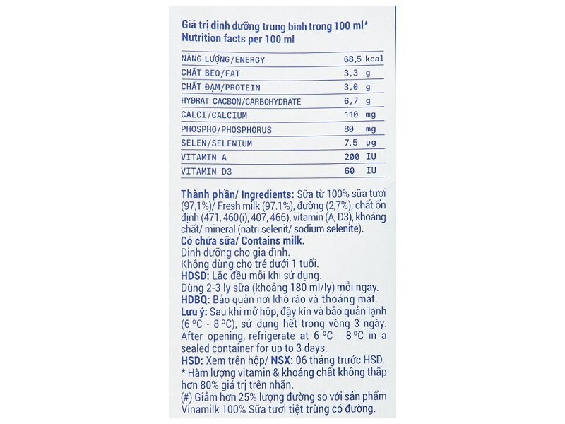 công dụng của sữa tươi Vinamilk
