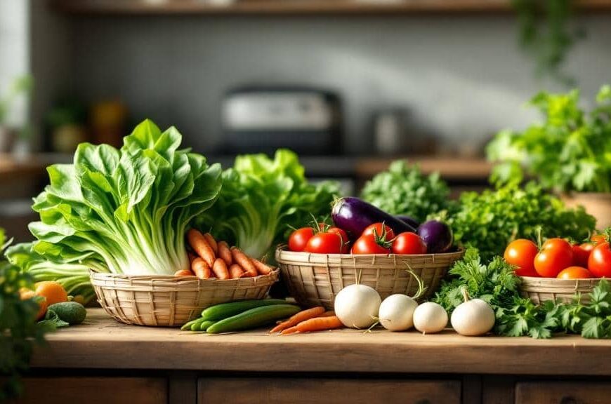 Combo rau củ tươi cho gia đình với nhiều loại rau củ Việt Nam