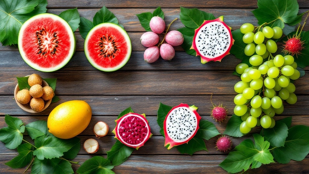 Các loại trái cây mùa hè Việt Nam nên có trong combo gia đình gồm dưa hấu, vải, xoài, thanh long, chôm chôm