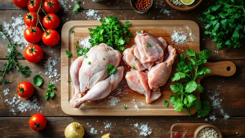 Nhiễm chéo thực phẩm khi sơ chế rau củ và thịt sống trên cùng một thớt