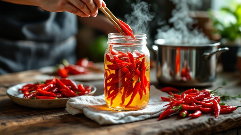 Quy trình làm ớt hiểm đỏ ngâm giấm đúng kỹ thuật tại nhà
